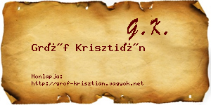 Gróf Krisztián névjegykártya
